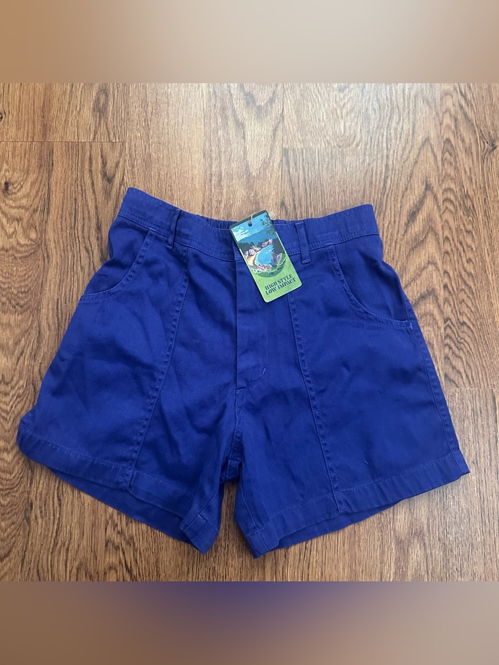 Jungmaven Bright Blue hemp/organic cotton elastic waist Shorts size small
